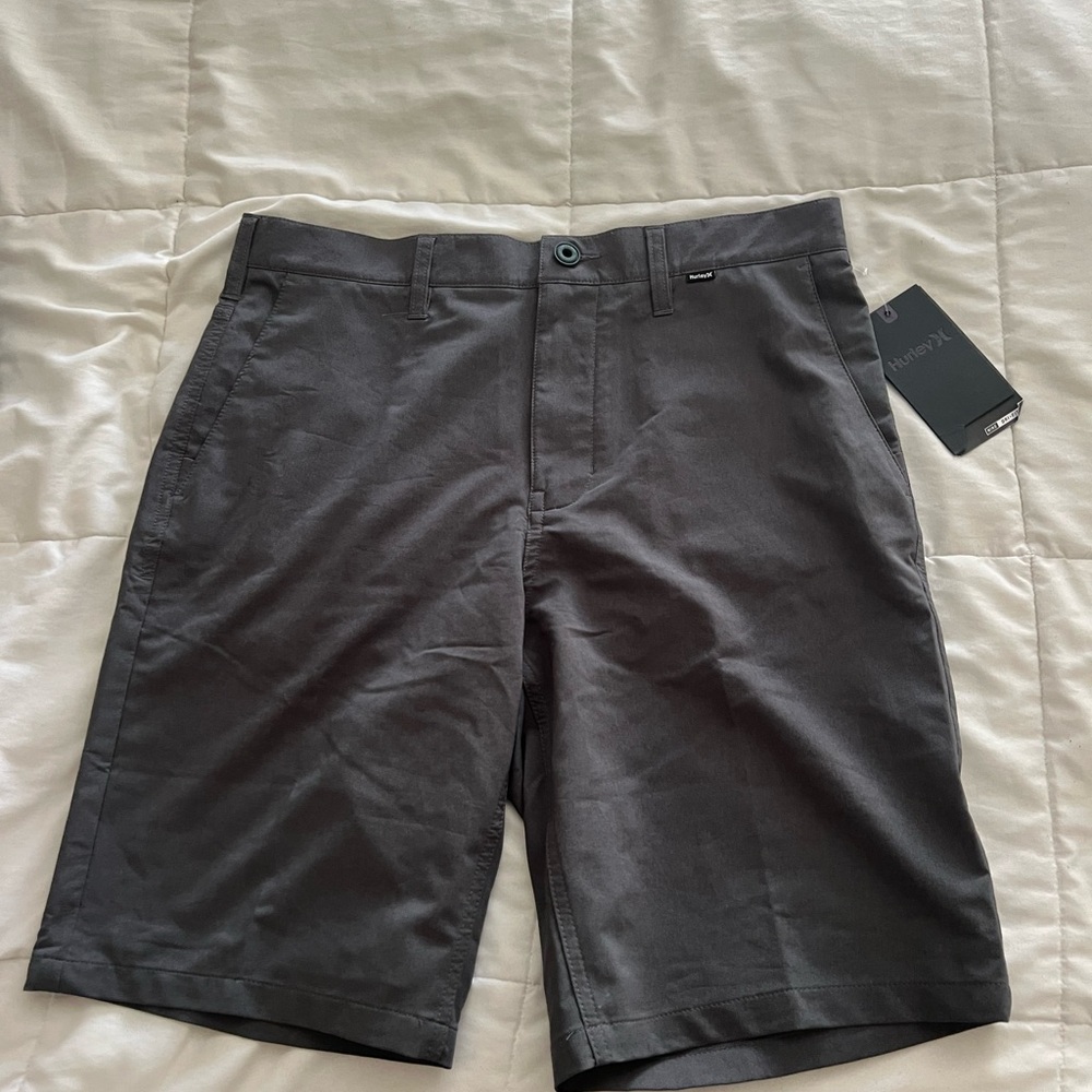 Hurley Men's Charcoal Flat Front Shorts